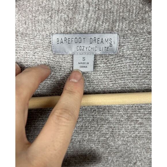 Barefoot Dreams Beige Cozy Chic Lite Long Open-Front Cardigan Size Small Women’s - Picture 3 of 6